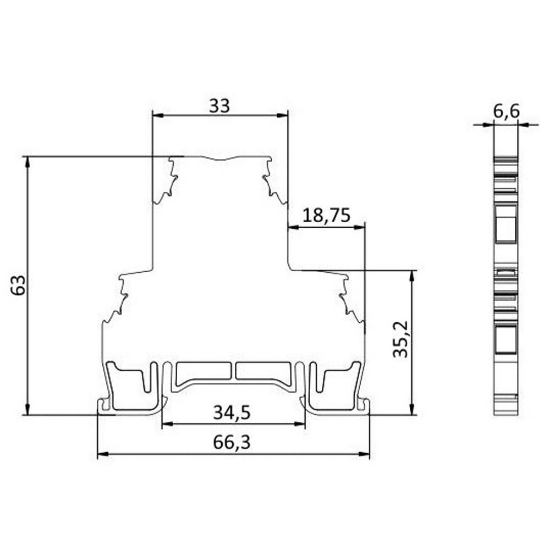 Imagine Clemă șină dublă MRK-C 4 mm² gri – ONKA | ONKA-1652
