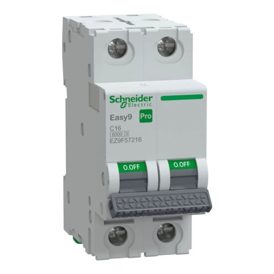 Imagine Întrerupător automat Easy9 PRO 16A 2P curba C 6kA – SCHNEIDER | EZ9F57216