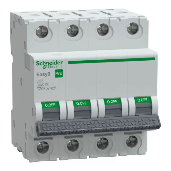 Imagine Întrerupător automat Easy9 PRO 25A 4P curba C 6kA – SCHNEIDER | EZ9F57425