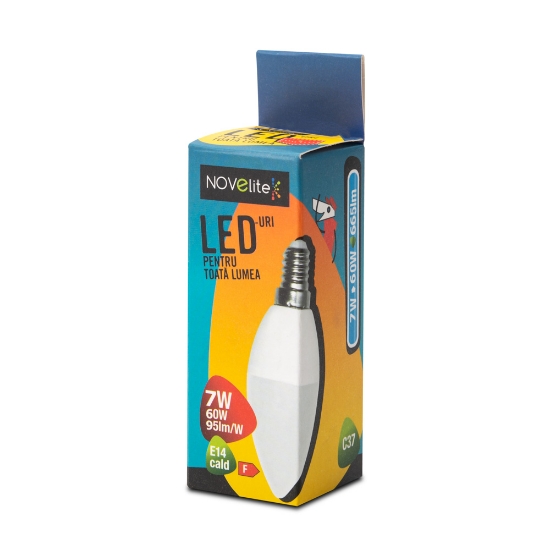 Imagine Bec LED LUMANARE 7W E14 3000K – NOVELITE