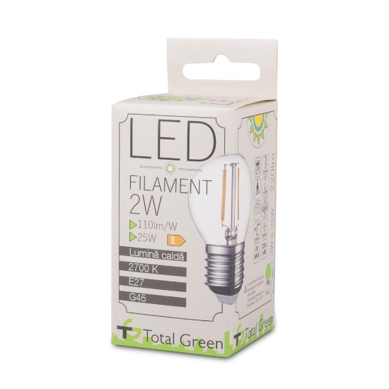 Imagine Bec LED Filament Sferic G45 2W E27 2700K Clar