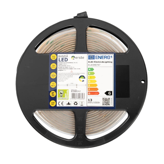 Imagine Bandă LED 24V COB 13W/m RGB + 3000K IP20 Rolă 5m - ERSTE