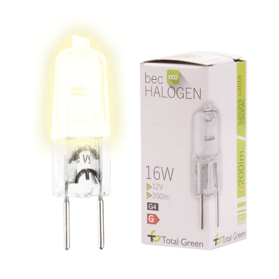 Imagine Bec halogen bulb 16W G4 12V, Total Green