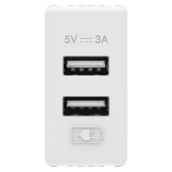Imagine Priză 2xUSB 3A 1M alb System – GEWISS | GW20362