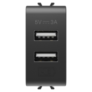 Imagine Priză 2xUSB 3A 1M negru Chorus – GEWISS | GW12447