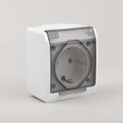 Imagine Priză Schuko cu capac aplicată 16A IP54 gri - NOVELITE | 1204.011
