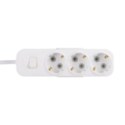 Imagine Prelungitor 3 prize Schuko cu întrerupător 3x1,5mm² 2m alb Myra – EL-BI