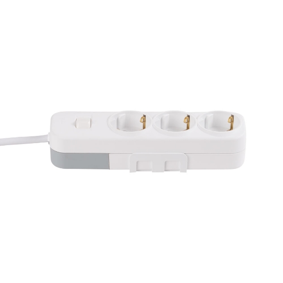 Imagine Prelungitor 3 prize Schuko cu întrerupător 3x1,5mm² 2m alb Myra – EL-BI
