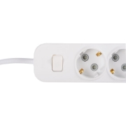 Imagine Prelungitor 3 prize Schuko cu întrerupător 3x1,5mm² 2m alb Myra – EL-BI