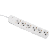 Imagine Prelungitor 6 prize Schuko cu întrerupător 3x1,5mm² 3m alb Myra – EL-BI