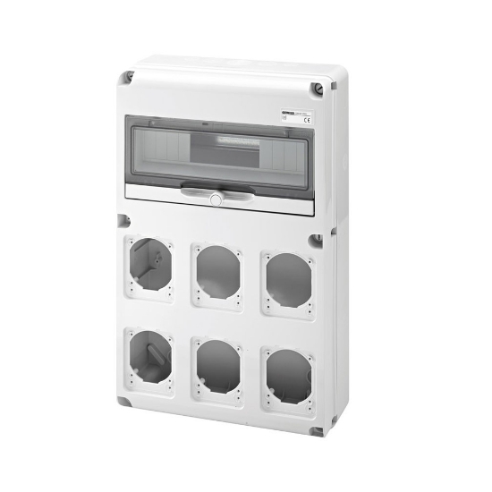 Imagine Tablou neechipat 14M 6 locuri de priză IP65 – GEWISS | GW68008N