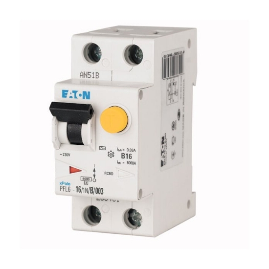 Imagine Diferențial RCBO 1P+N 16A 30mA 6kA curba B – EATON | PFL6
