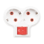 Imagine Adaptor 2 Prize cu CP cu Intrerupator Compact