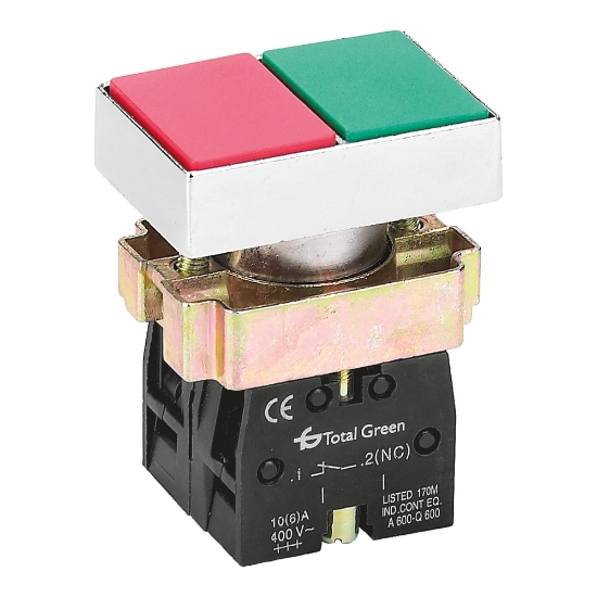 Imagine Buton Dublu 1ND+1NI IP40 Culoare Rosu/Verde