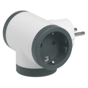 Imagine Adaptor 3 prize laterale 16A alb-gri – LEGRAND | 694520