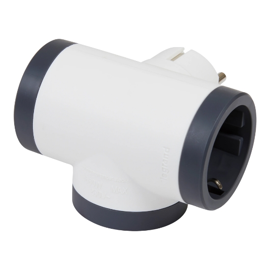 Imagine Adaptor 3 prize laterale 16A alb-gri – LEGRAND | 694520