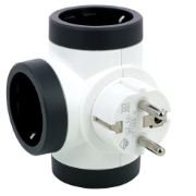 Imagine Adaptor 3 prize laterale rotativ 16A alb-gri – LEGRAND | 694521