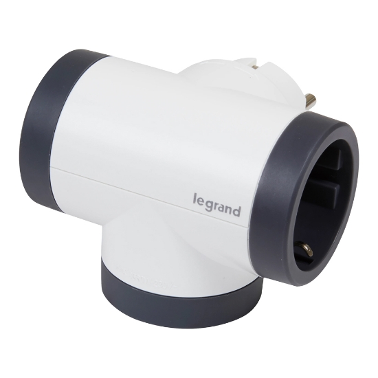 Imagine Adaptor 3 prize laterale rotativ 16A alb-gri – LEGRAND | 694521