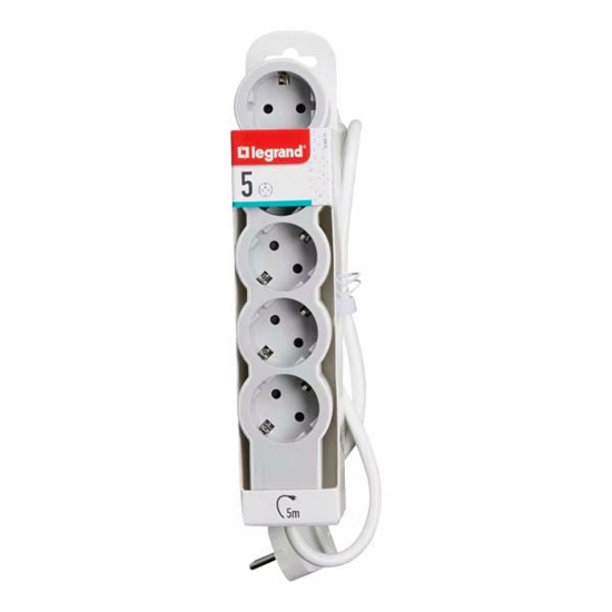 Imagine Prelungitor 5 prize Schuko 3x1,5mm² 5m alb-gri – LEGRAND | 694571