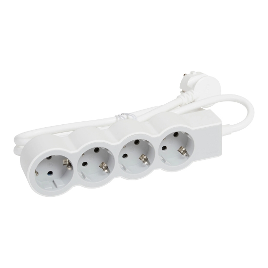 Imagine Prelungitor 4 prize Schuko 3x1,5mm² 5m alb-gri – LEGRAND | 694569