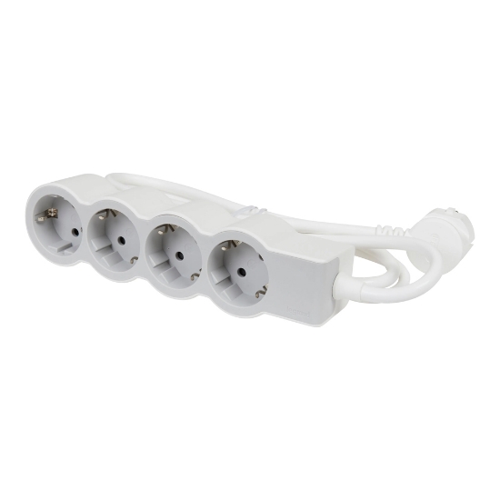 Imagine Prelungitor 4 prize Schuko 3x1,5mm² 5m alb-gri – LEGRAND | 694569