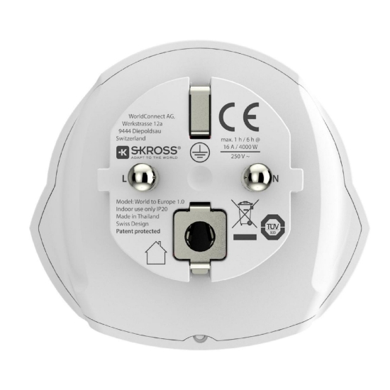 Imagine Adaptor de călătorie SKROSS, „World to Europe”