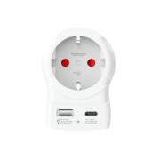 Imagine Adaptor de călătorie SKROSS, „Europe to UK”, USB-C   USB-A (20 W PD, încărcare rapidă, alb)