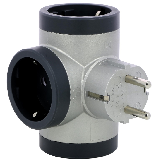 Imagine Distribuitor priza triplu 2P F, 16A, aluminiu