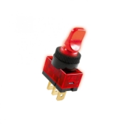 Imagine Comutator basculant cu bec, 12V, 1 circuit, roşu