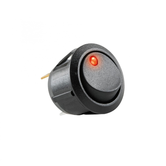 Imagine Comutator basculant cu bec, 12V, 1 circuit, roşu