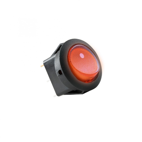 Imagine Comutator basculant cu bec, 12V, 1 circuit, roşu