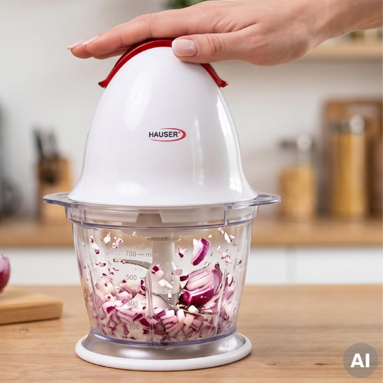 Imagine Tocător HAUSER C-11, 200 W, 600 ml, recipient din plastic, culoare albă