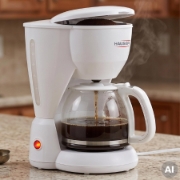 Imagine Aparat de cafea HAUSER C-915W, max. 1000 W, capacitate de 12 cești, filtru durabil, carafă din sticlă, culoare albă