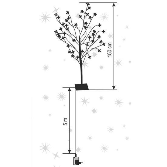 Imagine Decoratiune cires inflorit cu LED-uri, 200 LED-uri