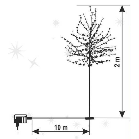 Imagine Decoraţiune cu LED-uri, cireş, 2 m, 230V