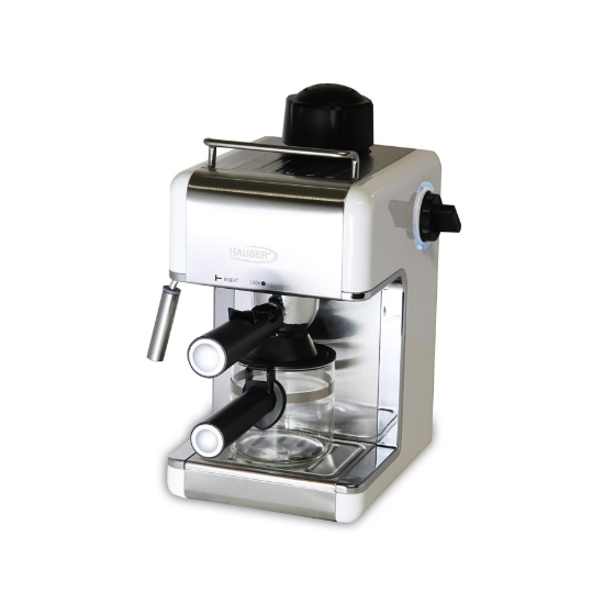 Imagine Aparat de cafea HAUSER CE-929W, 800 W, 3,5 bar, funcție de abur, capacitate de 4 cești, culoare albă