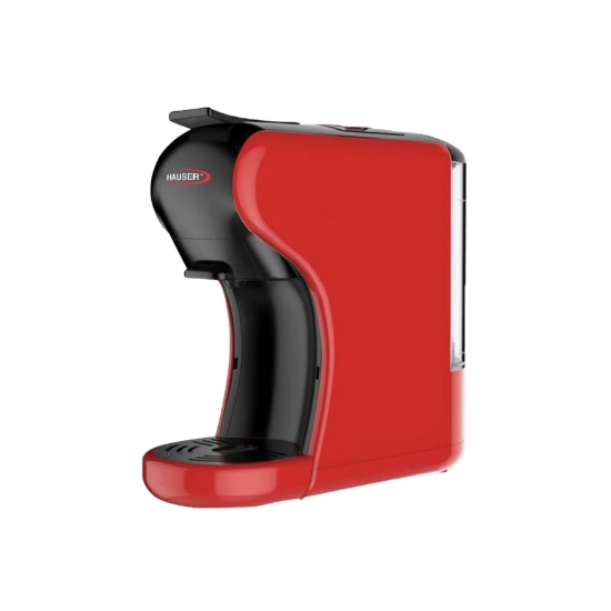 Imagine HAUSER Espresor cafea, cu adaptor capsule, rosu