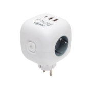 Imagine Distribuitor cub, comutator, 3 prize 16A 250V~, 2xUSB-A, 1xUSB-C