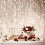 Imagine Perdea luminoasa cu LED-uri, 1x2 m / 200 LED-uri, conectabilă în serie, alb cald