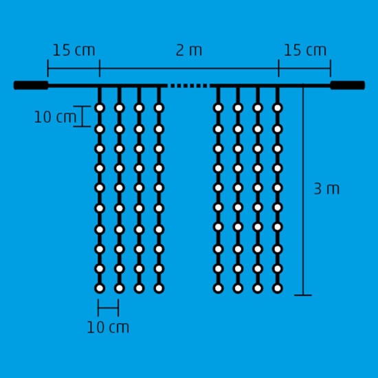 Imagine Perdea de lumini cu LED-uri, cu legare în serie, 2x3 m, IP44