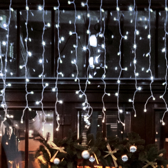 Imagine Perdea de lumini cu LED, decor sloi de gheaţă, cu legare în serie
