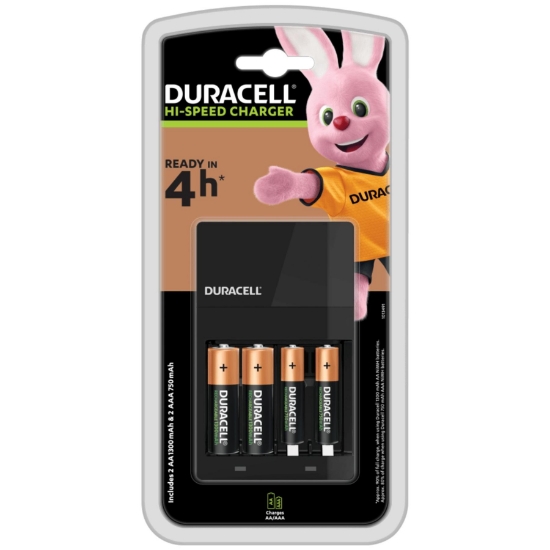 Imagine Încărcător de acumulatori Duracell 4 ore, 2 bat. reîncărcabile AA și 2 bat. reîncărcabile AAA