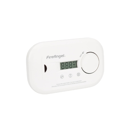 Imagine FireAngel alarma de monoxid de carbon, alimentat cu baterii, ecran LCD, CO