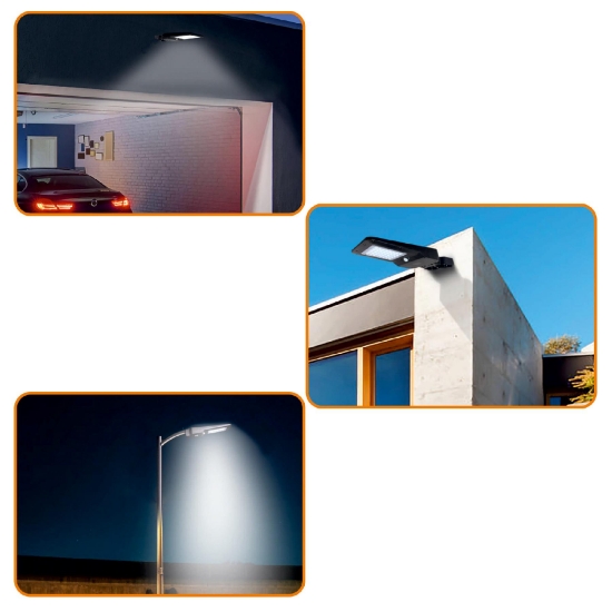 Imagine Reflector LED solar, cu senzor de miscare 15W, 1600 lm