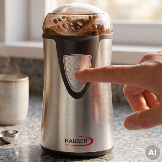 Imagine Râșniță HAUSER G-742, 150 W, cuțit din oțel inoxidabil, pentru măcinarea cafelei, a semințelor și a macului