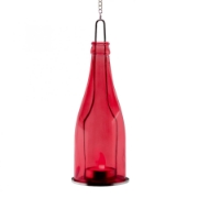 Imagine Sticla decor cu candela LED, rosu