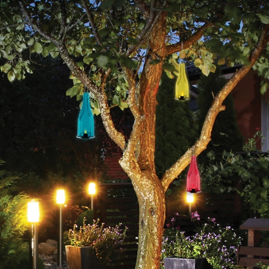 Imagine Sticla decor cu candela LED, rosu