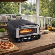 Imagine HOME HGPZ450 cuptor electric pentru pizza, max. 2000 W, max. 450 °C, afișaj LED, buton tactil, carcasă metalică, multifuncțional