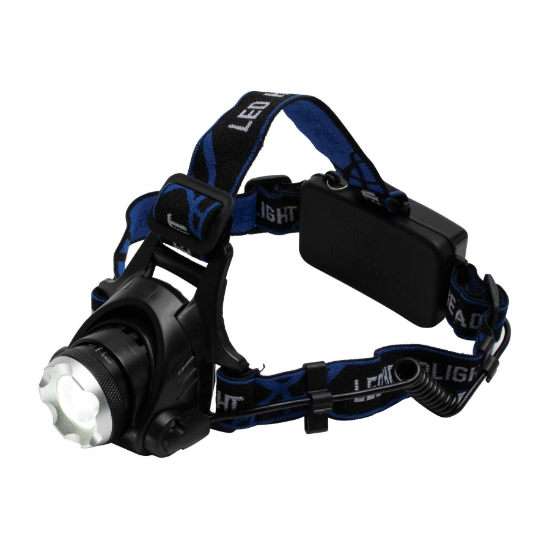 Imagine Lampa fixabila pe cap cu LED, zoom, incarcabila