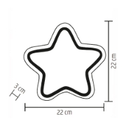 Imagine Decor de masa cu LED-uri, stea din lemn, neon-light, alb cald